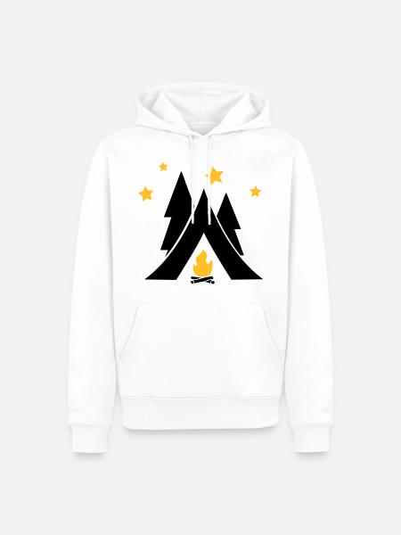 Zelt - Männer Premium Bio Hoodie - Weiß