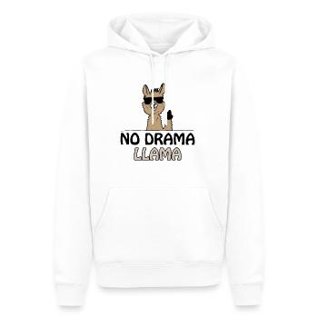 no drama lama - Männer Premium Bio Hoodie - Weiß - Vorne - Nico (187cm)