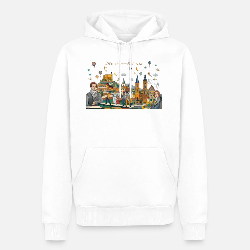 Hambacher Fest 1832 - Sweat à capuche Premium bio Homme - blanc