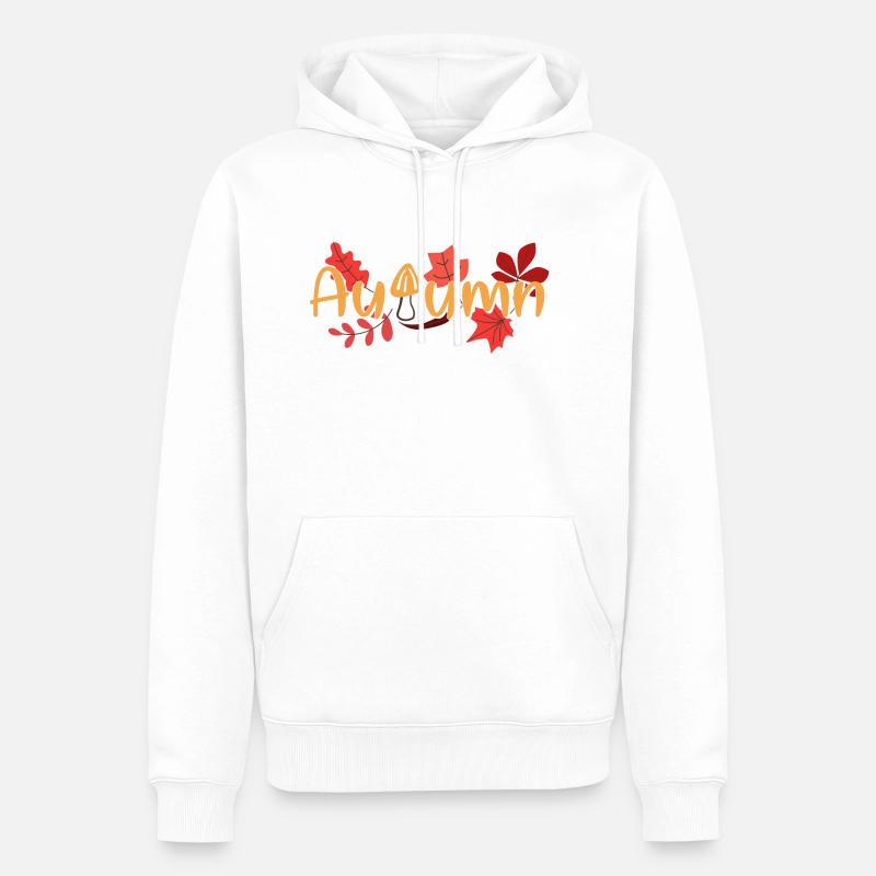 HERBST HERBSTLICH HERBST SPRUCH - Männer Premium Bio Hoodie - Weiß