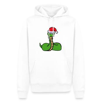 Weihnachts Schlange mit Muetze Geschenk - Männer Premium Bio Hoodie - Weiß - Vorne - Nico (187cm)