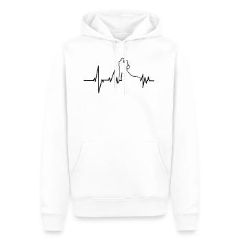 Herzlinie EKG Brautpaar Hochzeit Frequenz - Männer Premium Bio Hoodie - Weiß - Vorne - Nico (187cm)