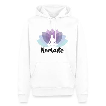 Chemise de yoga Namaste cadeau de sport préféré - Sweat à capuche Premium bio Homme - blanc - Devant - Nico (187cm)