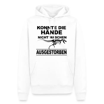 Konnte nicht Hände waschen Ausgestorben Dino - Männer Premium Bio Hoodie - Weiß - Vorne - Nico (187cm)