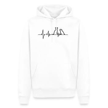 Zwei Hunde EKG Herzlinie - Männer Premium Bio Hoodie - Weiß - Vorne - Nico (187cm)