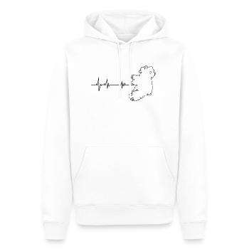 EKG Ireland Heart Line Irlandais Contour - Sweat à capuche Premium bio Homme - blanc - Devant - Nico (187cm)