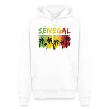 Sénégal - Sweat à capuche Premium bio Homme - blanc - Devant - Nico (187cm)