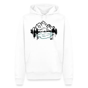 Mountains and lake, mountain and water - Men’s Premium Organic Hoodie - white - Front - Nico (187cm)
