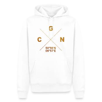 CGN domicile ville coordonnées cadeau cathédrale ville - Sweat à capuche Premium bio Homme - blanc - Devant - Nico (187cm)