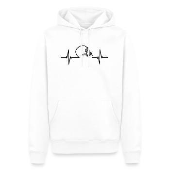ECG Skull Skull Heart Line Gift - Men’s Premium Organic Hoodie - white - Front - Nico (187cm)