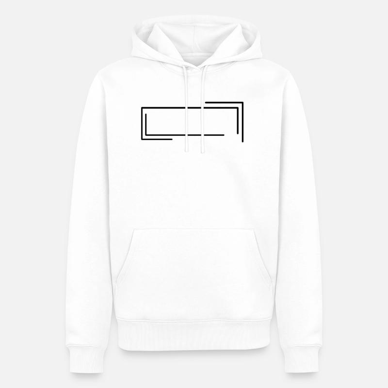 Schwarzer Kasten Rahmen Linie Strich - Männer Premium Bio Hoodie - Weiß