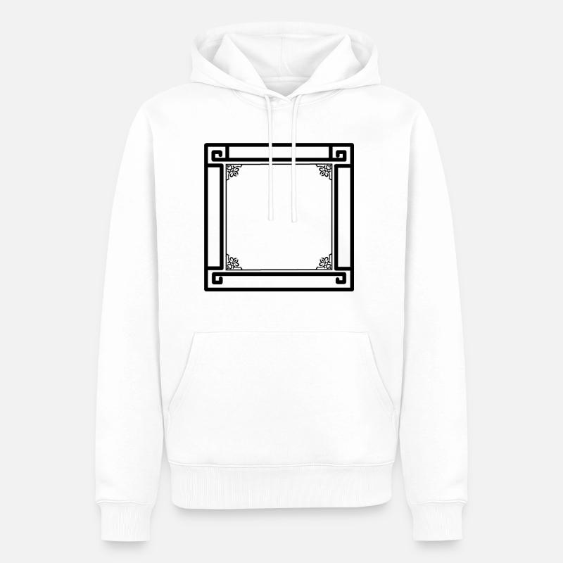 schwarzer Rahmen mit Ornamenten - Männer Premium Bio Hoodie - Weiß