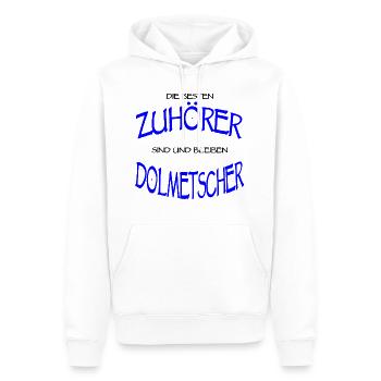 Dolmetscher Sprache Übersetzer Zuhörer Geschenk - Männer Premium Bio Hoodie - Weiß - Vorne - Nico (187cm)