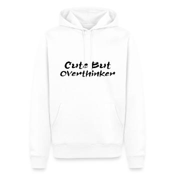 Niedlich, aber überdenkerisch Lustig Überdenken - Männer Premium Bio Hoodie - Weiß - Vorne - Nico (187cm)
