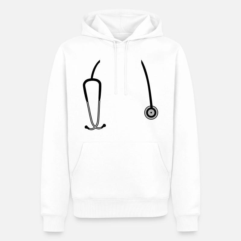 Stethoskop - Männer Premium Bio Hoodie - Weiß