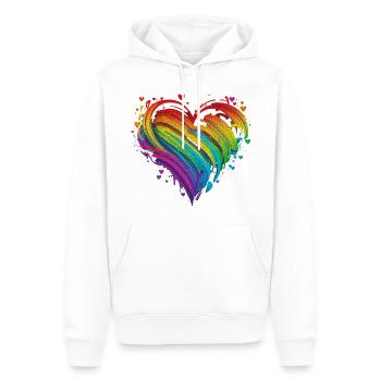CSD LGBT Regenbogen LGBTQ Herz Pride Just Love - Männer Premium Bio Hoodie - Weiß - Vorne - Nico (187cm)
