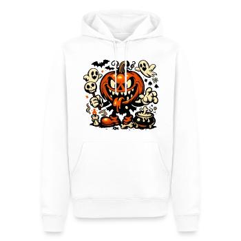 Gruseliger Kürbis Geist Fledermaus Kostüm - Männer Premium Bio Hoodie - Weiß - Vorne - Nico (187cm)