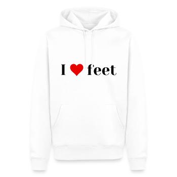 I love feet - Männer Premium Bio Hoodie - Weiß - Vorne - Nico (187cm)