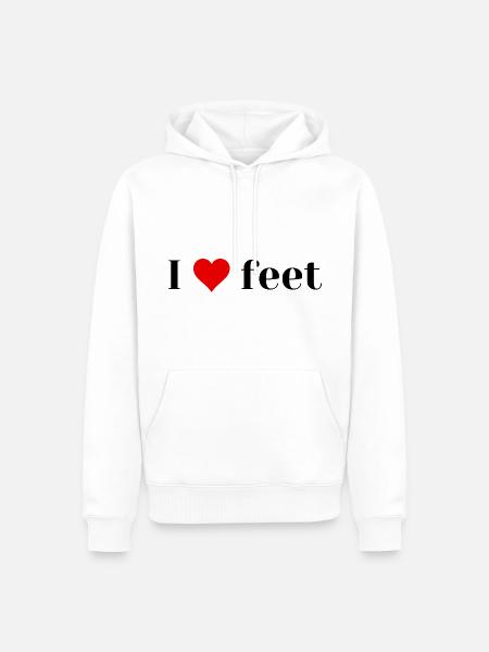 I love feet - Männer Premium Bio Hoodie - Weiß