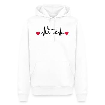 Katze, Kätzchen und Herzschlag - Männer Premium Bio Hoodie - Weiß - Vorne - Nico (187cm)