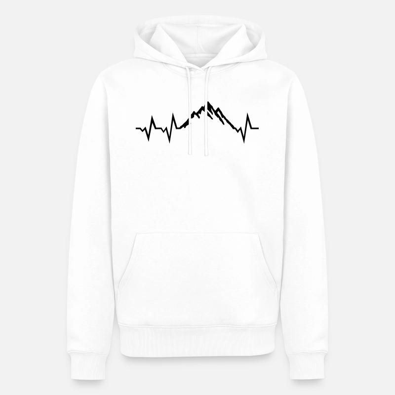 Berg Herzschlag - Männer Premium Bio Hoodie - Weiß