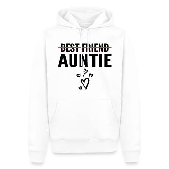 Promoted to Auntie - Best Friend to Auntie - Sweat à capuche Premium bio Homme - blanc - Devant - Nico (187cm)