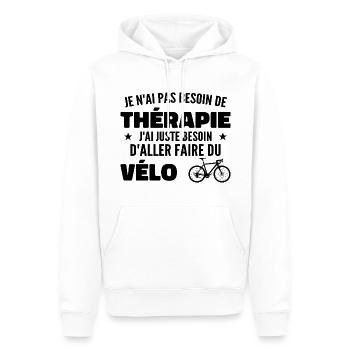 Therapy Cycling Gift Humor Cyclists - Men’s Premium Organic Hoodie - white - Front - Nico (187cm)