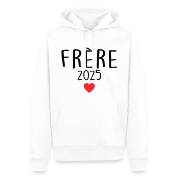 Frère 2025 - Futur Frère 2025 - Sweat à capuche Premium bio Homme - blanc - Devant - Nico (187cm)