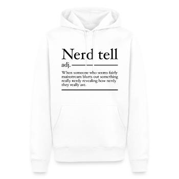 Nerd Tell Definition | Funny Nerds - Sweat à capuche Premium bio Homme - blanc - Devant - Nico (187cm)