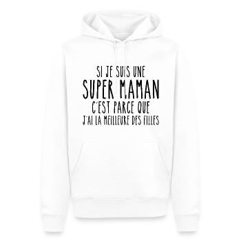 J'ai la meilleure des filles - Sweat à capuche Premium bio Homme - blanc - Devant - Nico (187cm)