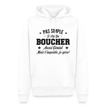 Tolles Metzgermann-Geschenk - Männer Premium Bio Hoodie - Weiß - Vorne - Nico (187cm)