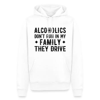 Alkoholiker laufen nicht in meiner Familie, sie fahren komisch - Männer Premium Bio Hoodie - Weiß - Vorne - Nico (187cm)