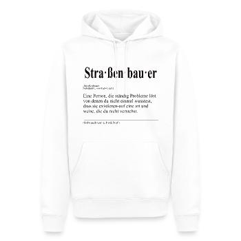 Straßenbauer Lustige Berufs Definition - Männer Premium Bio Hoodie - Weiß - Vorne - Nico (187cm)