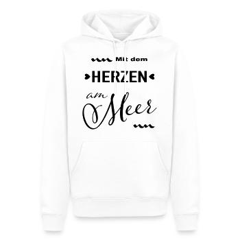 Mit dem Herzen am Meer - Männer Premium Bio Hoodie - Weiß - Vorne - Nico (187cm)