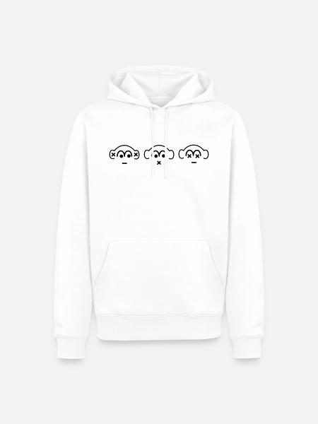 the three monkeys - Men’s Premium Organic Hoodie - white