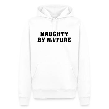 Naughty By Nature - Men’s Premium Organic Hoodie - white - Front - Nico (187cm)