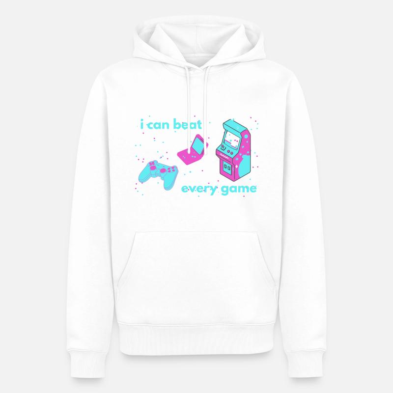 Beat Every Game - Männer Premium Bio Hoodie - Weiß
