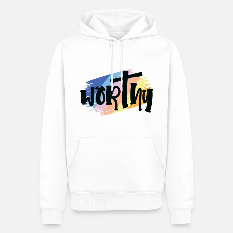 Digne - Sweat à capuche Premium bio Homme - blanc