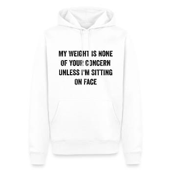 My Weight Is None Of Your Concern Funny Saying - Sweat à capuche Premium bio Homme - blanc - Devant - Nico (187cm)
