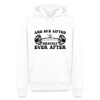 Und danach hob sie kräftig - Gym Fitness - Männer Premium Bio Hoodie - Weiß - Vorne - Nico (187cm)