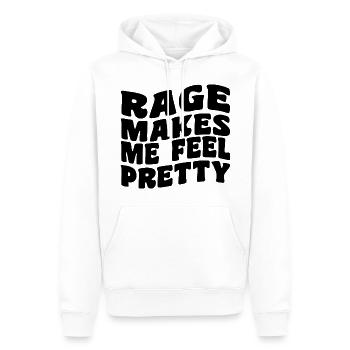 Rage Makes Me Feel Pretty, Humor Saying, Sarcastic - Sweat à capuche Premium bio Homme - blanc - Devant - Nico (187cm)