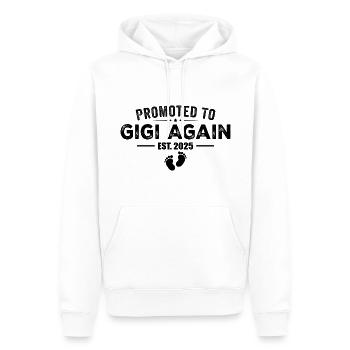 Befördert zu Gigi Again 2025 Schwangerschaftsankündigung - Männer Premium Bio Hoodie - Weiß - Vorne - Nico (187cm)