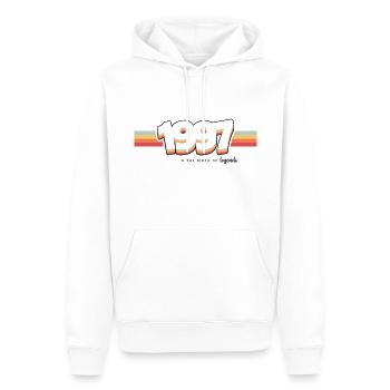 1997 the birth of legends - Sweat à capuche Premium bio Homme - blanc - Devant - Nico (187cm)