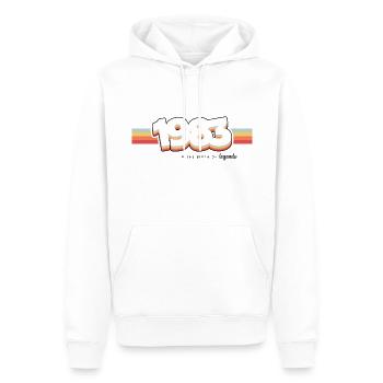1983 the birth of legends - Men’s Premium Organic Hoodie - white - Front - Nico (187cm)