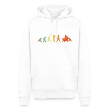 Evolution Motorradfahrer - Männer Premium Bio Hoodie - Weiß - Vorne - Nico (187cm)