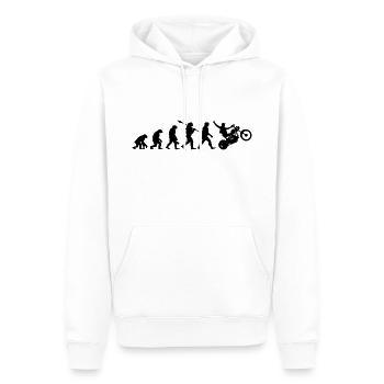 Motorrad Biker Evolution Motorradfahrer - Männer Premium Bio Hoodie - Weiß - Vorne - Nico (187cm)