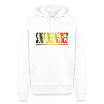 SURF DES NEIGES CADEAU SPORT SURFEUR BELGIQUE - Sweat à capuche Premium bio Homme - blanc - Devant - Nico (187cm)