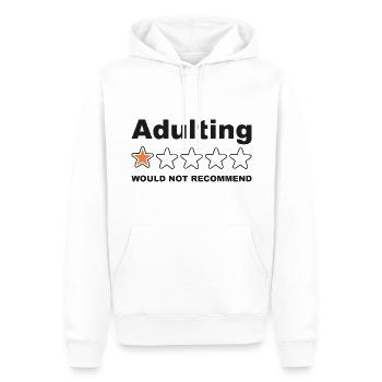 Adulting Would Not Recommend Funny Sayings, Adult - Sweat à capuche Premium bio Homme - blanc - Devant - Nico (187cm)