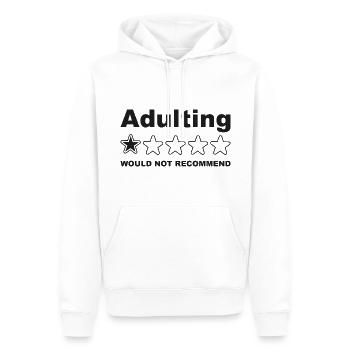Adulting Would Not Recommend Funny Sayings, Adult - Sweat à capuche Premium bio Homme - blanc - Devant - Nico (187cm)
