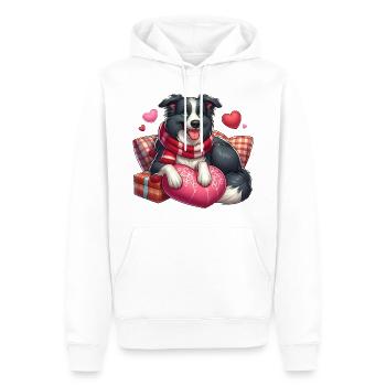 Border Collie Liebe - Männer Premium Bio Hoodie - Weiß - Vorne - Nico (187cm)